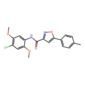 N-(4-chloro-2,5-dimethoxyphenyl)-5-(4-methylphenyl)-1,2-oxazole-3-carboxamide structure
