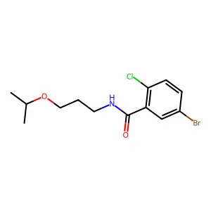 5-bromo-2-chloro-N-(3-propan-2-yloxypropyl)benzamide structure
