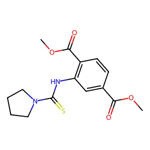 Dimethyl 2-[(pyrrolidin-1-ylcarbonothioyl)amino]terephthalate structure