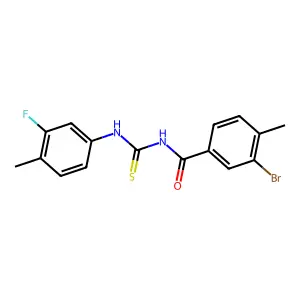 3-bromo-N-[(3-fluoro-4-methylphenyl)carbamothioyl]-4-methylbenzamide structure
