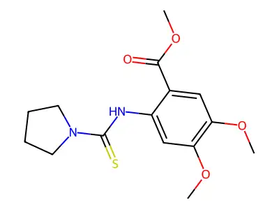 Methyl 4,5-dimethoxy-2-(pyrrolidine-1-carbothioylamino)benzoate structure