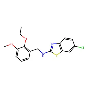 6-chloro-N-[(2-ethoxy-3-methoxyphenyl)methyl]-1,3-benzothiazol-2-amine structure