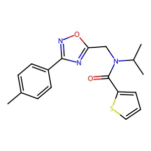 N-{[3-(4-methylphenyl)-1,2,4-oxadiazol-5-yl]methyl}-N-(propan-2-yl)thiophene-2-carboxamide structure
