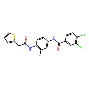3,4-dichloro-N-[3-methyl-4-[(2-thiophen-2-ylacetyl)amino]phenyl]benzamide structure