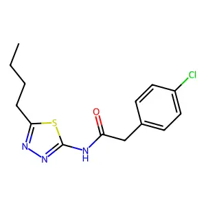 N-(5-butyl-1,3,4-thiadiazol-2-yl)-2-(4-chlorophenyl)acetamide structure