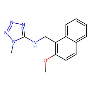 N-[(2-methoxynaphthalen-1-yl)methyl]-1-methyltetrazol-5-amine structure
