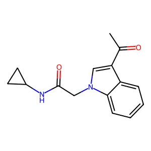 2-(3-乙酰基吲哚-1基)-N-环丙基乙酰胺 structure