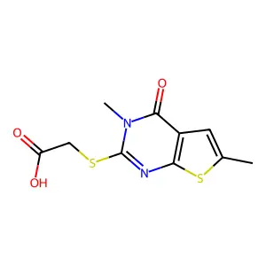 2-((3,6-Dimethyl-4-oxo-3,4-dihydrothieno[2,3-d]pyrimidin-2-yl)thio)acetic acid structure