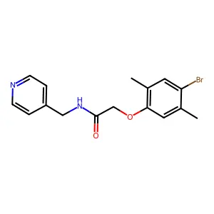 2-(4-bromo-2,5-dimethylphenoxy)-N-(pyridin-4-ylmethyl)acetamide structure