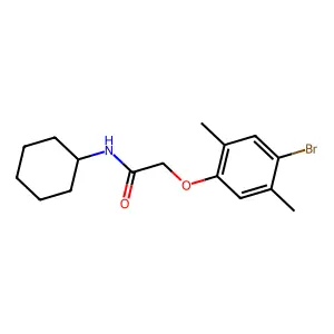 2-(4-bromo-2,5-dimethylphenoxy)-N-cyclohexylacetamide structure