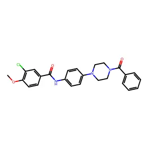 N-[4-(4-benzoylpiperazin-1-yl)phenyl]-3-chloro-4-methoxybenzamide structure