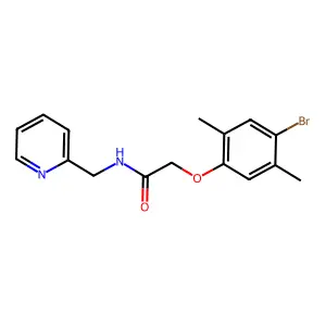 2-(4-bromo-2,5-dimethylphenoxy)-N-(pyridin-2-ylmethyl)acetamide structure