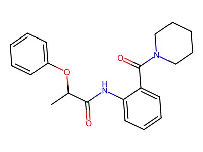 2-phenoxy-N-[2-(piperidine-1-carbonyl)phenyl]propanamide structure