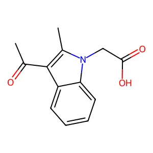 (3-乙酰基-2-甲基吲哚-1-基)乙酸 structure