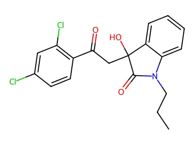 3-[2-(2,4-Dichlorophenyl)-2-oxoethyl]-3-hydroxy-1-propylindol-2-one structure