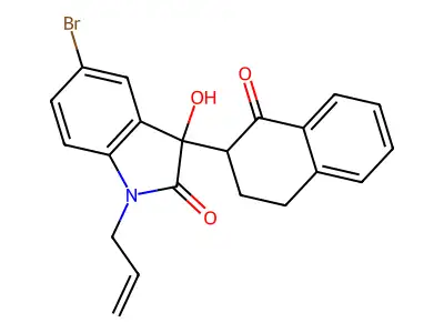 5-bromo-3-hydroxy-3-(1-oxo-3,4-dihydro-2H-naphthalen-2-yl)-1-prop-2-enylindol-2-one structure