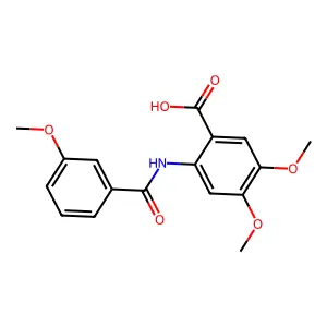 4,5-Dimethoxy-2-{[(3-methoxyphenyl)carbonyl]amino}benzoic acid structure