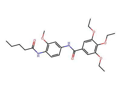 3,4,5-triethoxy-N-[3-methoxy-4-(pentanoylamino)phenyl]benzamide structure