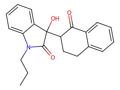 3-hydroxy-3-(1-oxo-3,4-dihydro-2H-naphthalen-2-yl)-1-propylindol-2-one structure