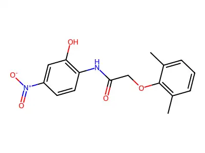2-(2,6-dimethylphenoxy)-N-(2-hydroxy-4-nitrophenyl)acetamide structure
