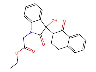 ethyl [3-hydroxy-2-oxo-3-(1-oxo-1,2,3,4-tetrahydronaphthalen-2-yl)-2,3-dihydro-1H-indol-1-yl]acetate structure