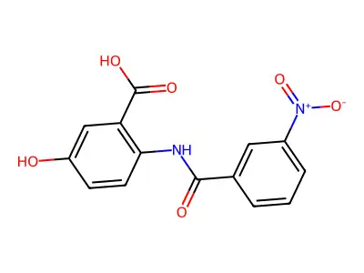 5-Hydroxy-2-{[(3-nitrophenyl)carbonyl]amino}benzoic acid structure