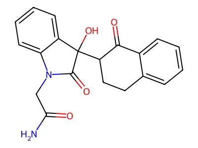 2-[3-hydroxy-2-oxo-3-(1-oxo-3,4-dihydro-2H-naphthalen-2-yl)indol-1-yl]acetamide structure