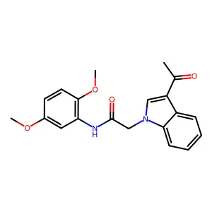 2-(3-acetyl-1H-indol-1-yl)-N-(2,5-dimethoxyphenyl)acetamide structure