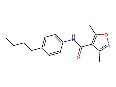 N-(4-butylphenyl)-3,5-dimethyl-1,2-oxazole-4-carboxamide structure