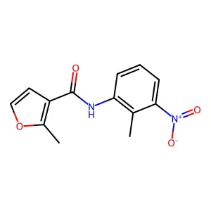 2-methyl-N-(2-methyl-3-nitrophenyl)furan-3-carboxamide structure