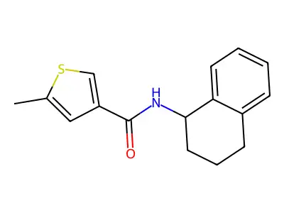 5-methyl-N-(1,2,3,4-tetrahydronaphthalen-1-yl)thiophene-3-carboxamide structure
