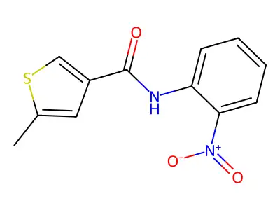 5-methyl-N-(2-nitrophenyl)thiophene-3-carboxamide structure