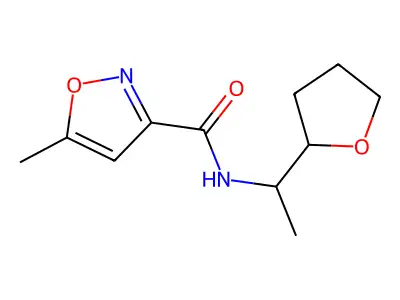 5-methyl-N-[1-(oxolan-2-yl)ethyl]-1,2-oxazole-3-carboxamide structure