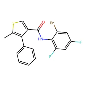N-(2-bromo-4,6-difluorophenyl)-5-methyl-4-phenylthiophene-3-carboxamide structure