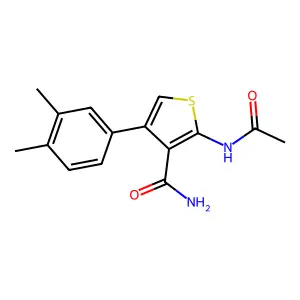 2-(Acetylamino)-4-(3,4-dimethylphenyl)thiophene-3-carboxamide structure