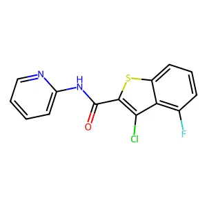 3-chloro-4-fluoro-N-pyridin-2-yl-1-benzothiophene-2-carboxamide structure