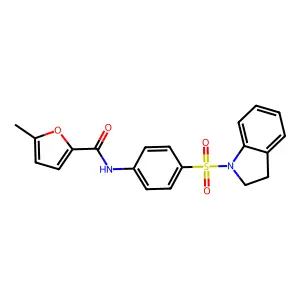 N-[4-(2,3-dihydro-1H-indol-1-ylsulfonyl)phenyl]-5-methyl-2-furamide structure