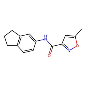 N-(2,3-dihydro-1H-inden-5-yl)-5-methyl-1,2-oxazole-3-carboxamide structure