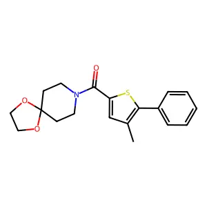 (4-Methyl-5-phenyl-2-thienyl)(1,4-dioxa-8-azaspiro[4.5]decan-8-yl)methanone structure