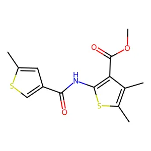 methyl 4,5-dimethyl-2-(5-methylthiophene-3-carboxamido)thiophene-3-carboxylate structure