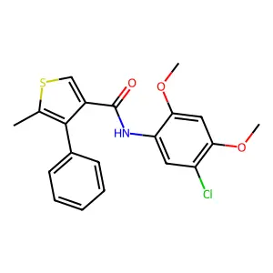N-(5-chloro-2,4-dimethoxyphenyl)-5-methyl-4-phenylthiophene-3-carboxamide structure
