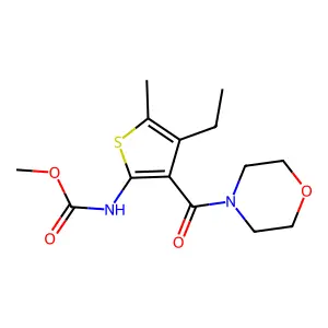 Methyl [4-ethyl-5-methyl-3-(4-morpholinylcarbonyl)-2-thienyl]carbamate structure