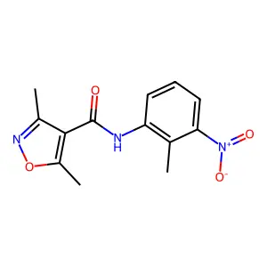 3,5-dimethyl-N-(2-methyl-3-nitrophenyl)-1,2-oxazole-4-carboxamide structure