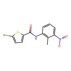 5-bromo-N-(2-methyl-3-nitrophenyl)thiophene-2-carboxamide structure