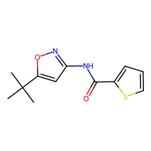 N-(5-tert-butyl-1,2-oxazol-3-yl)thiophene-2-carboxamide structure