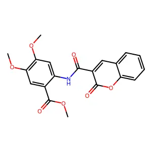 methyl 4,5-dimethoxy-2-{[(2-oxo-2H-chromen-3-yl)carbonyl]amino}benzoate structure