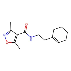 N-[2-(cyclohex-1-en-1-yl)ethyl]-3,5-dimethyl-1,2-oxazole-4-carboxamide structure