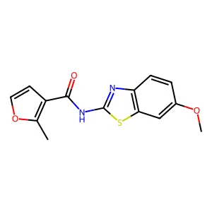 N-(6-methoxy-1,3-benzothiazol-2-yl)-2-methylfuran-3-carboxamide structure