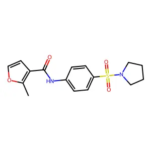 2-methyl-N-(4-pyrrolidin-1-ylsulfonylphenyl)furan-3-carboxamide structure