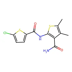 2-[(5-Chlorothiophene-2-carbonyl)amino]-4,5-dimethylthiophene-3-carboxamide structure